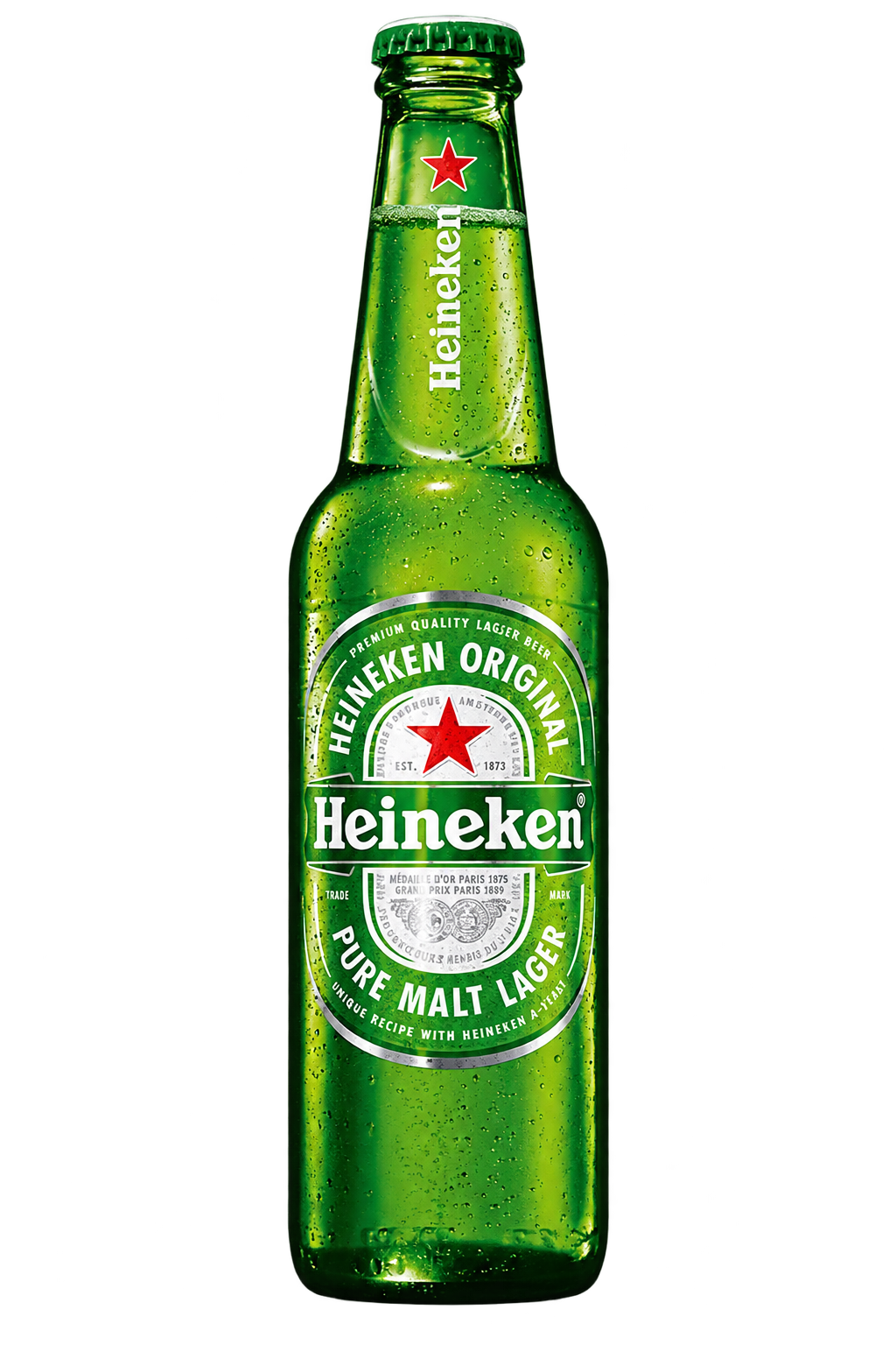 Garrafa Heineken long neck ilustrando o estoque